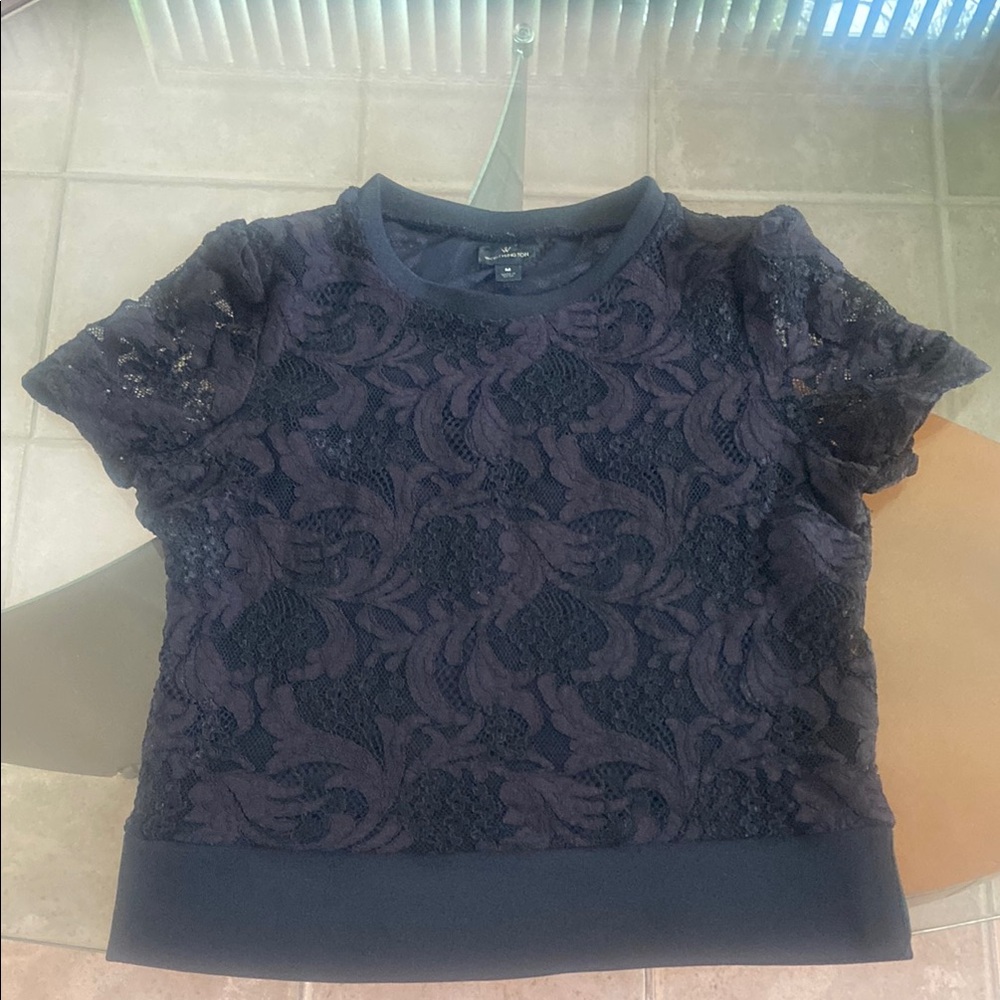 Worthington lace overlay top